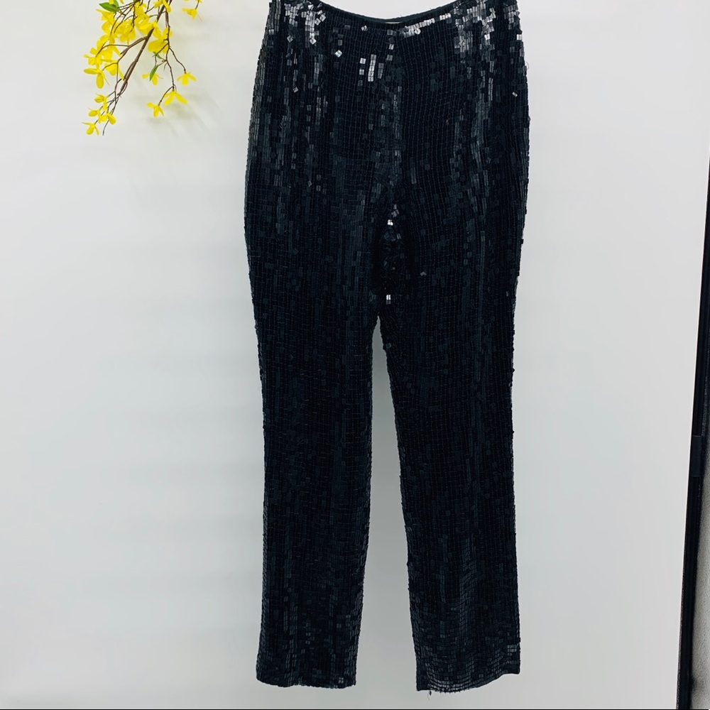 Valerie Stevens Pure Silk Sequin Retro women's pants 6‎